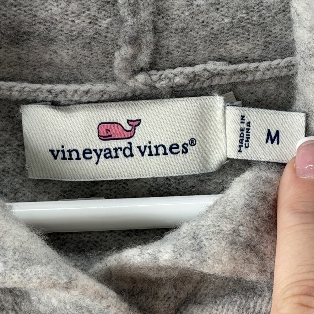 Vineyard Vines Womens Medium Gray Wool Blend Hooded Sweater Pullover Quiet Lux - Picture 3 of 9